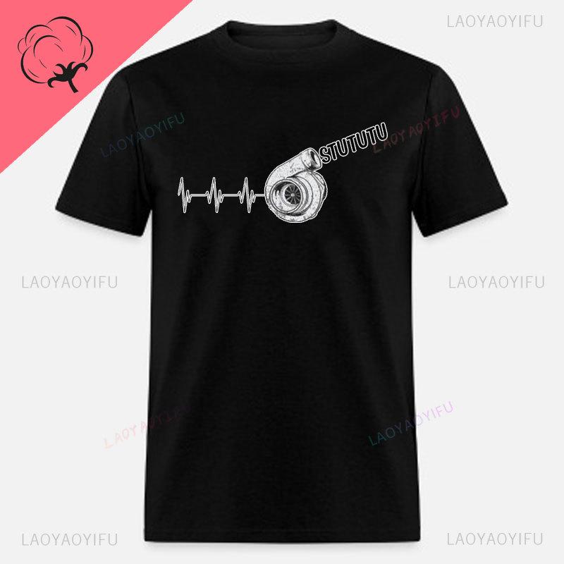 New Boost Turbo Engine Printing TShirt Car Parts Funny Mechanic Cotton Teemen 2024 Summer Fashion Top Personality Mans Clothing