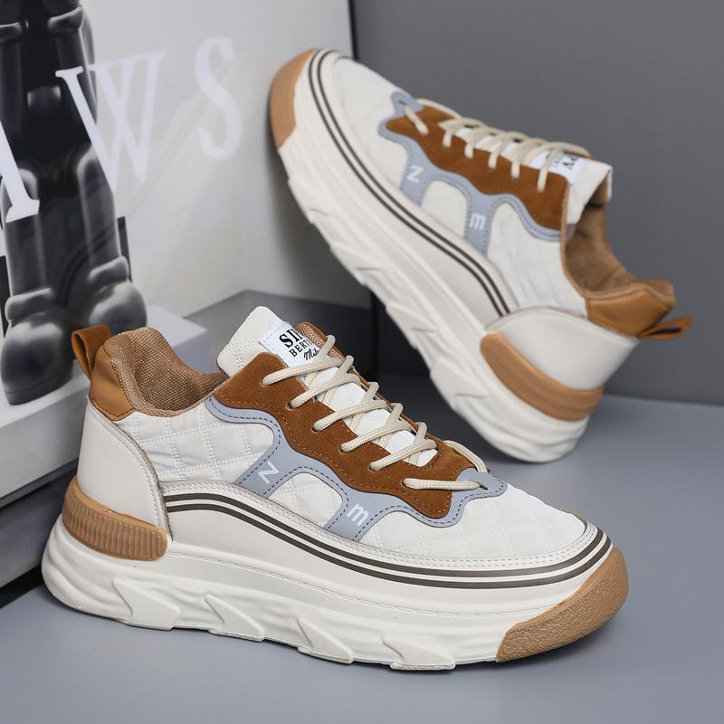 Fashion 2024 New Casual Tenis Men Shoes Trend Versatile Thick Sole Sneaker Comfort Breathable Leather Running Shoes Zapatillas De Hombre