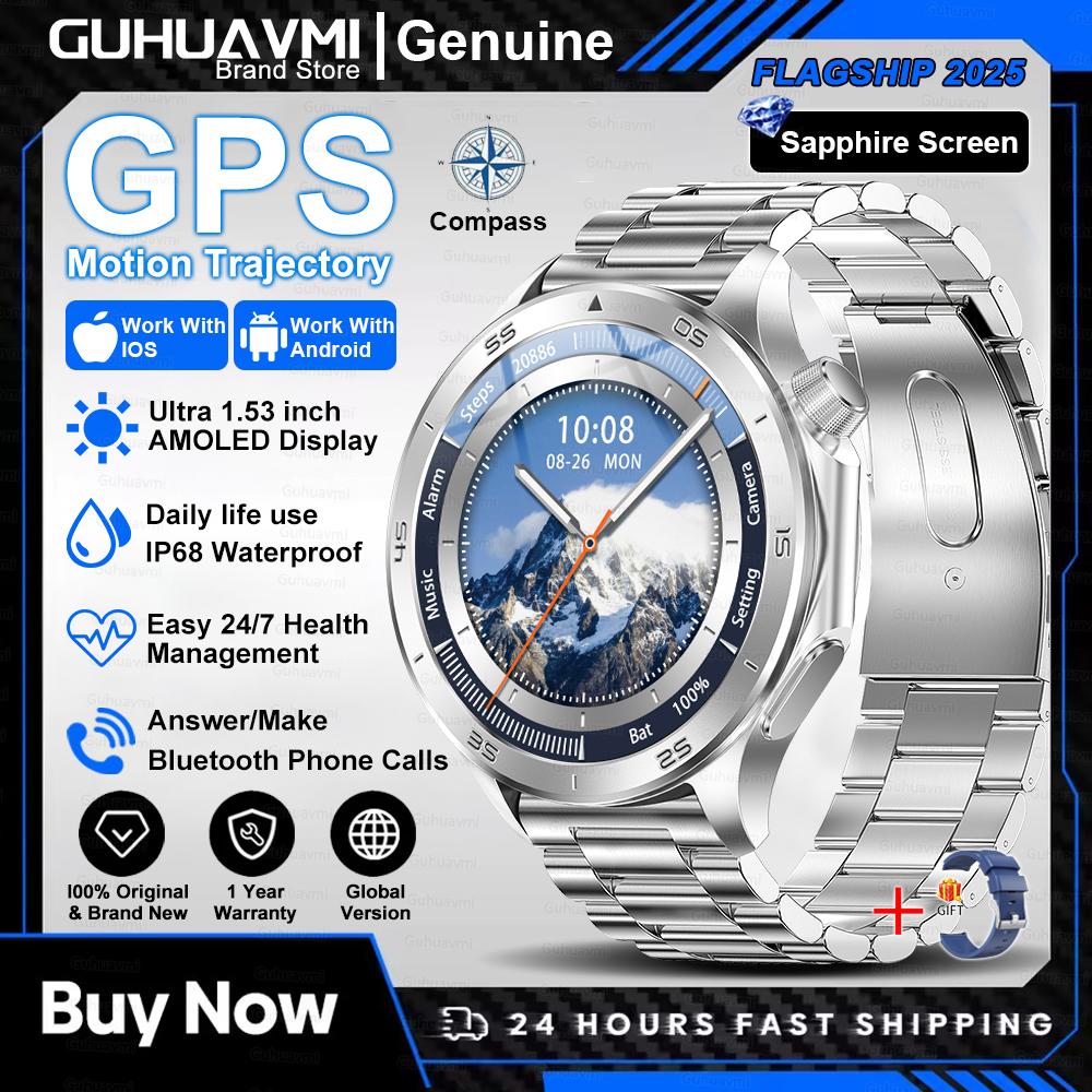 Новые умные часы X2 Модные умные часы для мужчин 1,53'' AMOLED Для улицы GPS Компас Пульсометр IP68 Водонепроницаемые Bluetooth-звонки Умные часы
