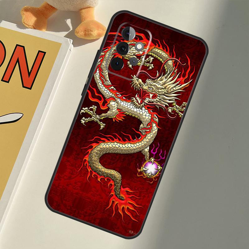 Модный Китайский Дракон Для Samsung Galaxy A15 A55 A35 A53 A33 A13 A36 A56 A26 A16 A22 A32 A52 A54 A34 A05 A06 Чехол