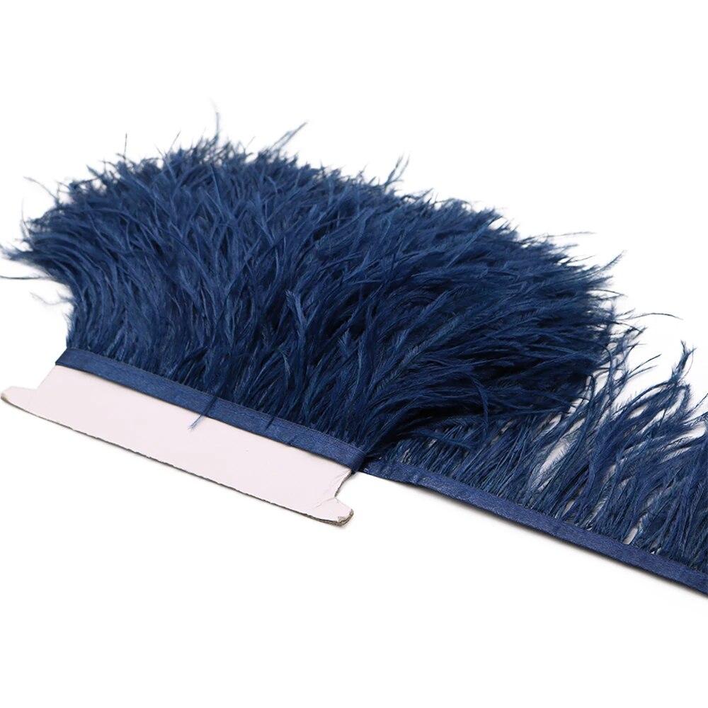 Colorful 8-10 CM 1/5/10 Meter Ostrich Feathers Trim Plumes Ribbon For DIY Wedding Dress Decoration Crafts Accessories Party Clothing
