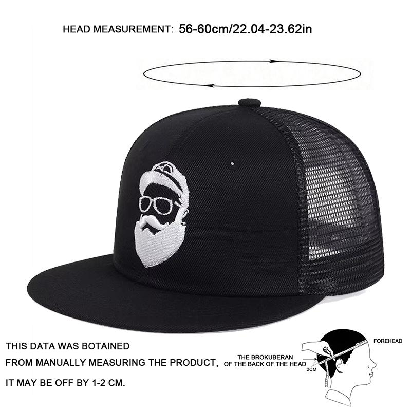 Unisex Old Man Embroidery Hip-hop Net Hats Spring Summer Adjustable Casual Snapback Baseball Caps Outdoor Sunscreen Hat