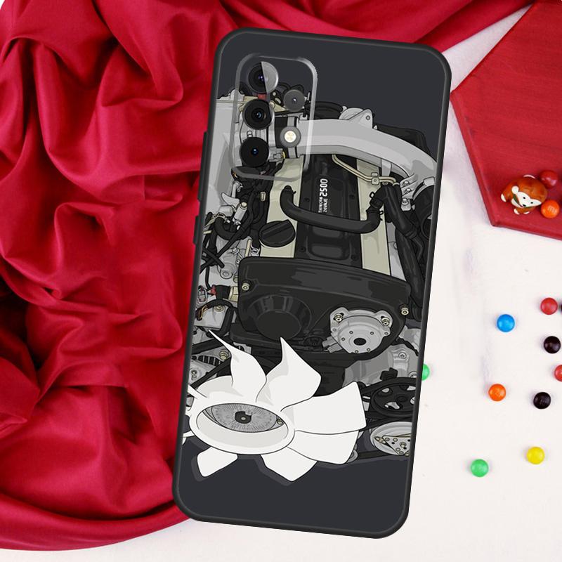 Чехол для Samsung Galaxy A52 A32 A22 A54 A14 A16 A26 A36 A56 A55 A35 A05 A06 A15 A53 A33 A13 с изображением двигателя JDM RB26