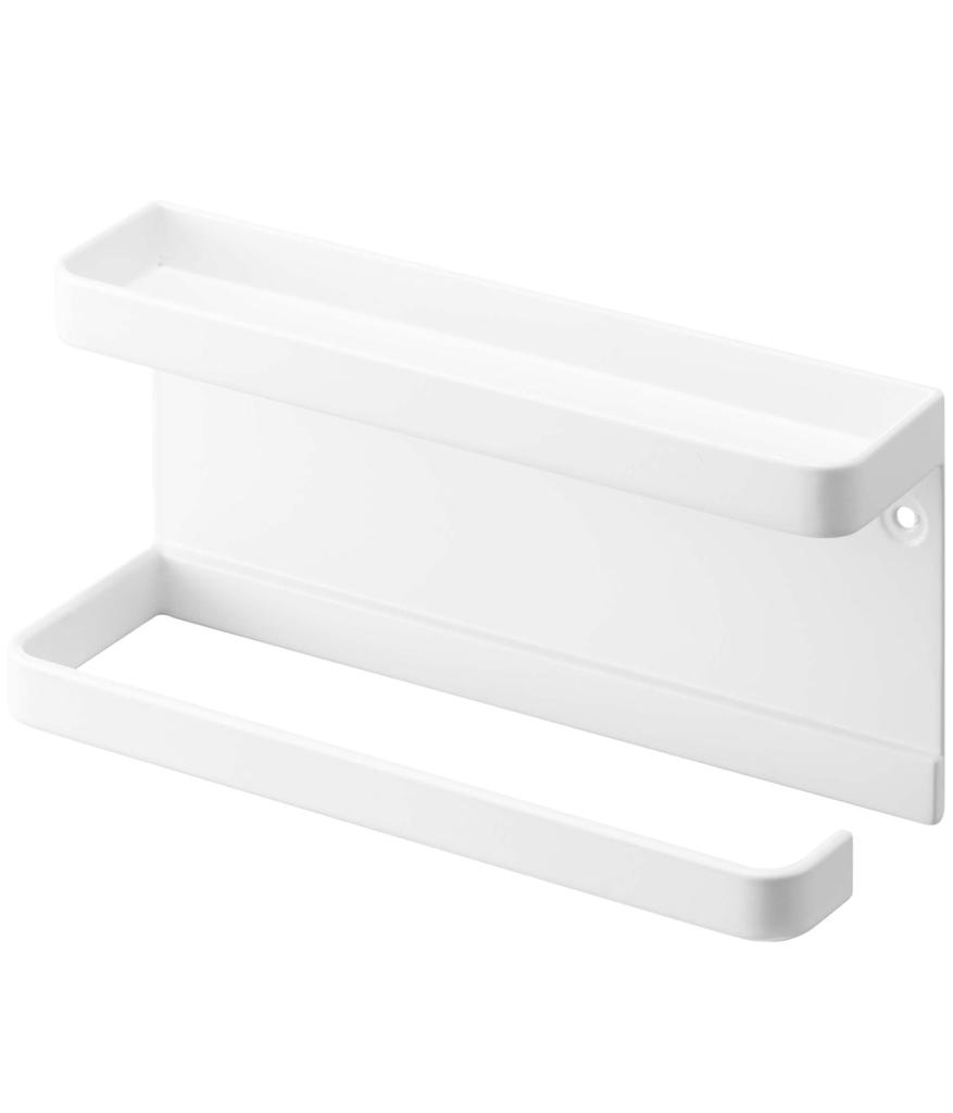 Yamazaki Smart Umbrella Holder with for Plasterboard W20 X X Plasterboard Tweezers and Wood Entryway 6693 Tray, White, Walls, Approx. D6.5 H9.5cm