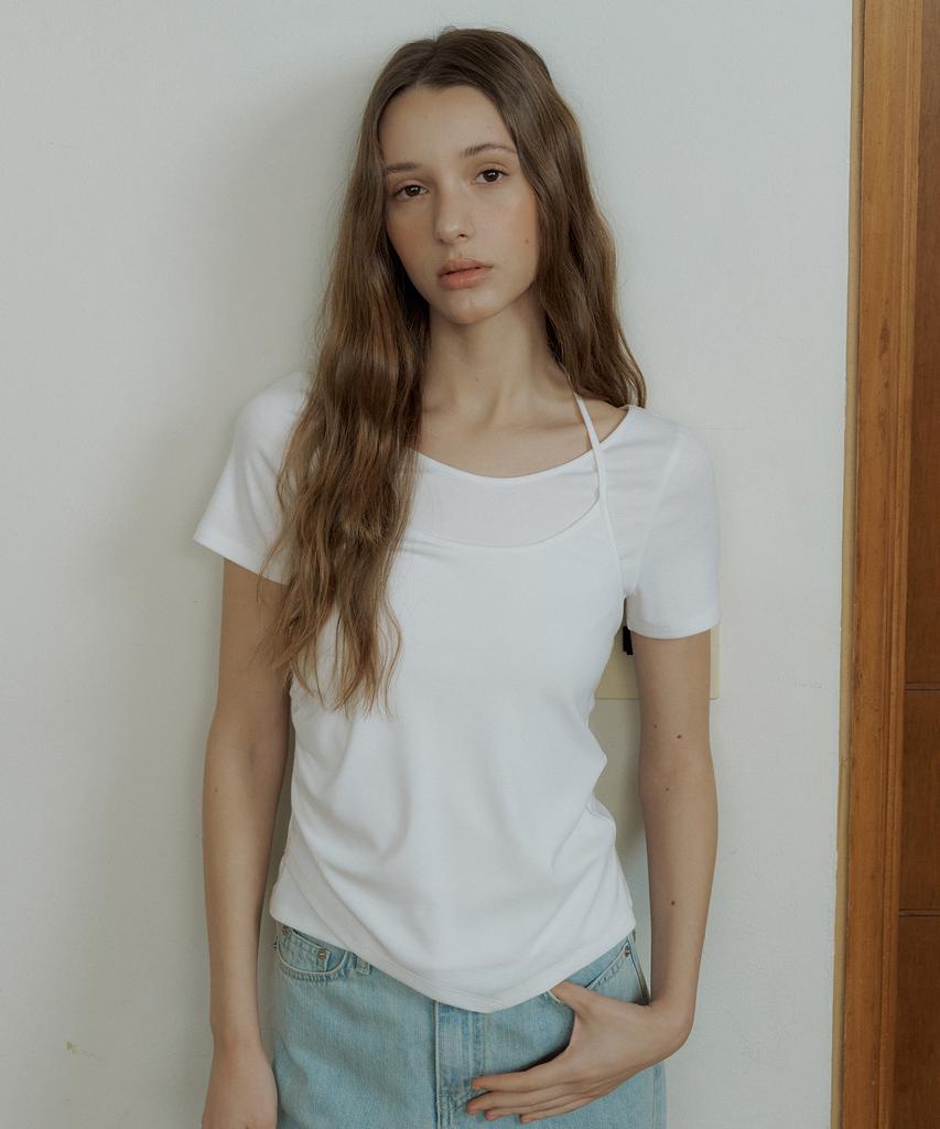 OCTETTE Halter Layered Jersey T-Shirts_3Color