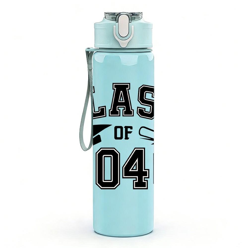 1PC Class Of 2040 Letter Print 750ml Color Plastic Sports Water Bottle Leakproof Flip Straw Lid Suitable for Sports Office Home Use
