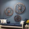 3pcs Boho Style Hanging Wooden Wagon Wheel Wall Art, Manufactured Wood Fairy Tale Themed Decor, Versatile Ornamental Pendants