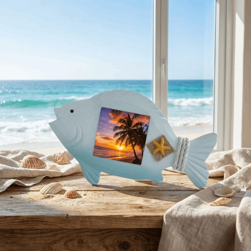 Unique-shaped Nautical Decor Frame Wooden Mediterranean Photo Frame Living Room