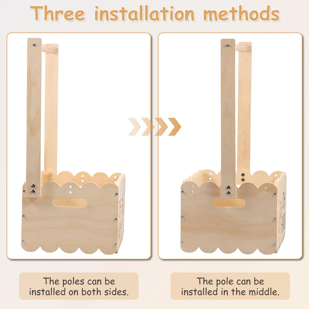 Деревянная корзина для хранения на детский праздник, ящик для детского праздника с ручкой, ящик для хранения детских игрушек, многоцелевая подарочная корзина для мальчиков и девочек