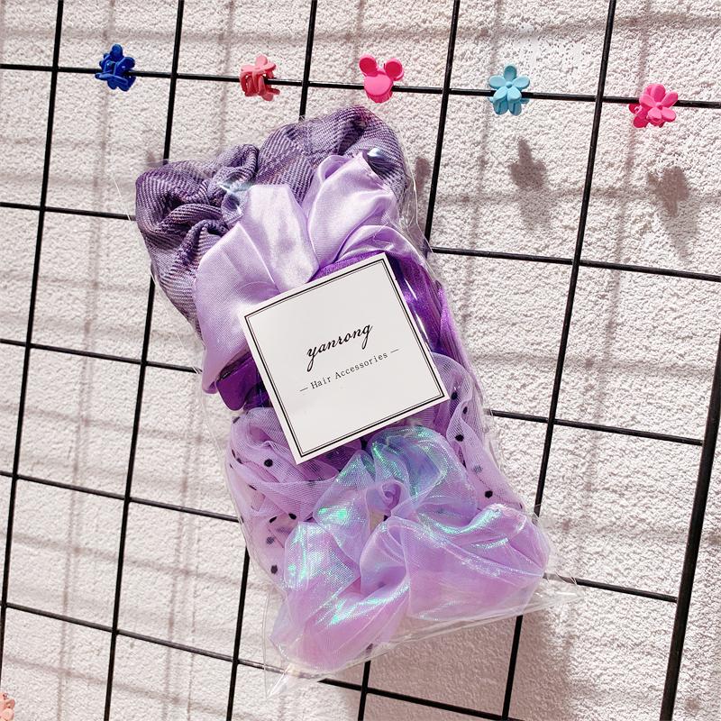 Новые 5 шт./компл. резинки для волос ярких цветов с принтом для женщин, милая повязка для волос, держатель для хвоста, эластичная резинка, модные аксессуары для волос