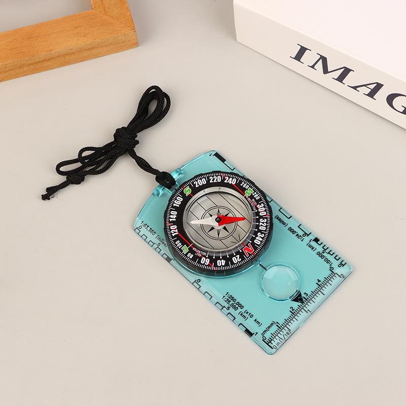 Наружный компас Акриловый Портативный Многофункциональный Навигационный Инструмент с Шкалой Карты Шнурок для Пешего Туризма