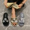 Fashion Women Slippers Summer Luxurious Rhinestone Slippers Anti-slip Wear-resistant Casual Flat Sandal Slides Women Zapatos De Mujer