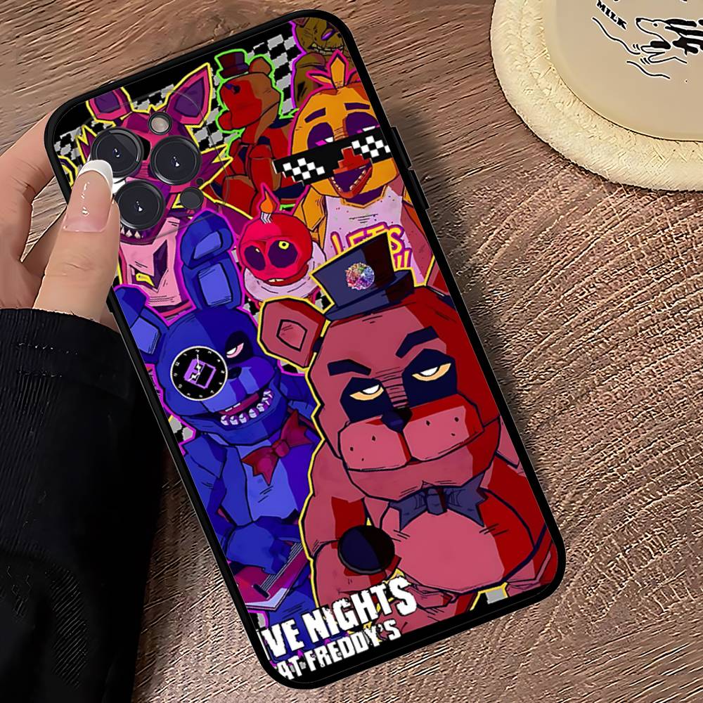 Игра F-Five N-Nights At F-FreddyS Для iPhone 17 16 15 14 13 12 11 Pro Max Plus Ударопрочный Черный Мягкий Чехол для Телефона