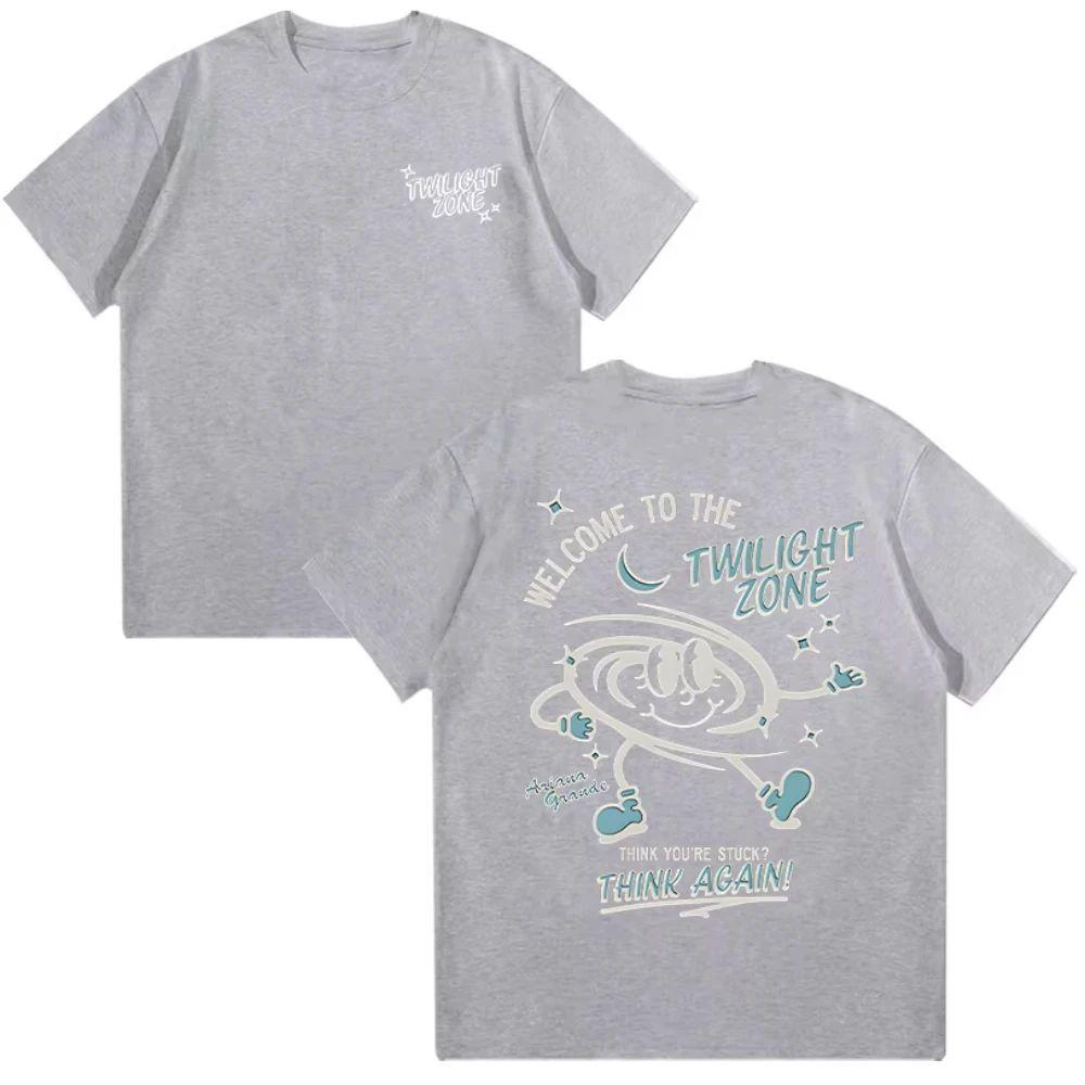 Футболка Ariana Grande Twilight Zone Think Again Мужская Женская Винтажная Высококачественная Хлопковая Футболка Модная Повседневная Мягкая Футболка Топы Y2K