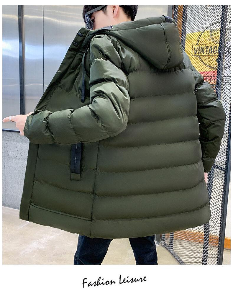 Мужская модная пухо-хлопковая куртка средней длины, M-7XL - Теплая, утолщенная верхняя одежда для осени и зимы.