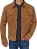 Genuine Lambskin Leather Party Casual Soft Fit New Men Shirt Suede Tan Handmade