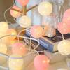 Cotton Ball LED String Lights for Girls - Perfect for Camp, Kids' Rooms, Birthdays, and Balcony Decor