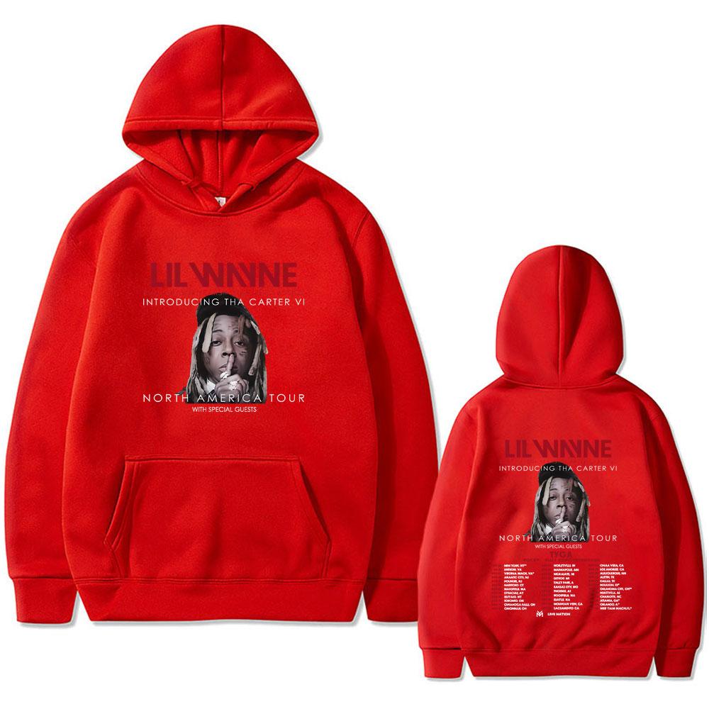 Худи с принтом рэпера Lil Wayne Tha Carter VI North America Tour 2025 для мужчин, хип-хоп, ретро, оверсайз, модный тренд