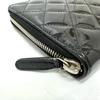 CHANEL Matelasse round Long Wallet Patent calf leather Black