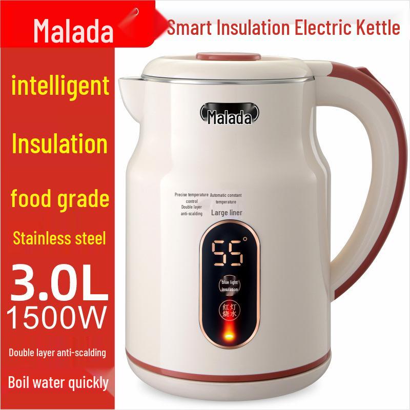 Электрический чайник Wanlida объемом 3 л из нержавеющей стали с изоляцией для домашнего использования