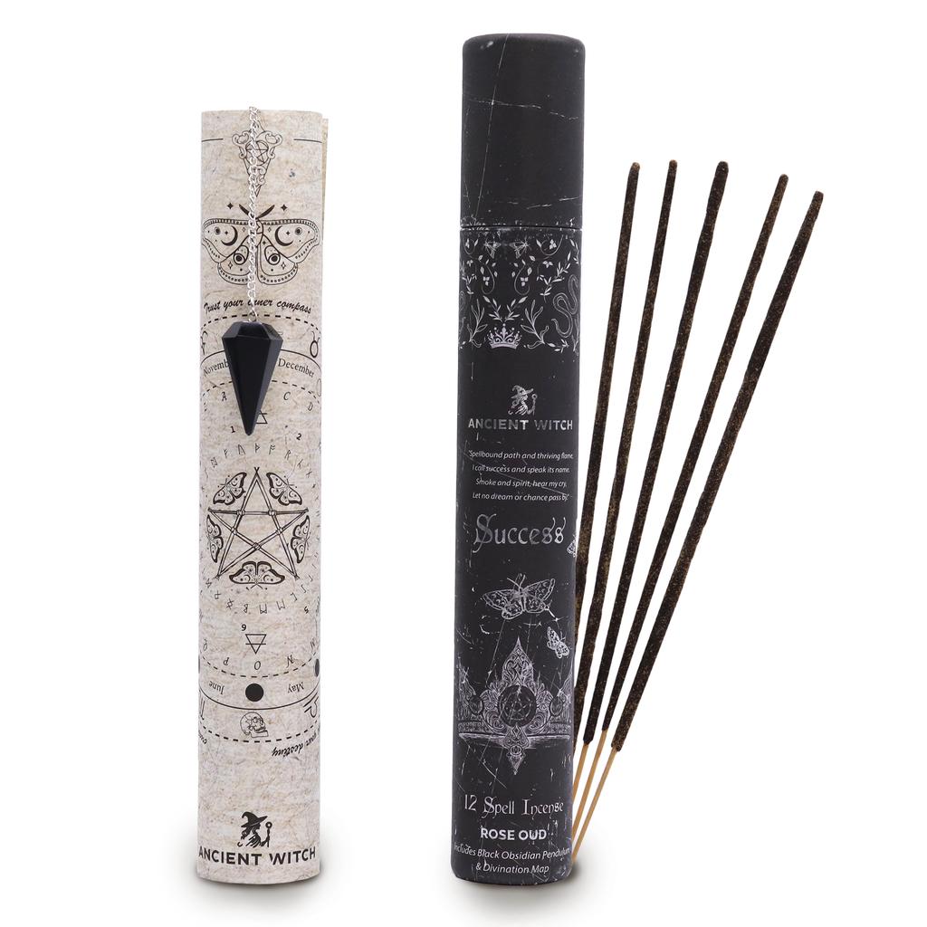 Ancient Witch Spell Incense – Success – Black Obsidian Pendulum