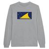 T-shirt à manches longues - PIXELFORMA - Drapeau des Tokelau - 100% coton - Manches longues - Gris