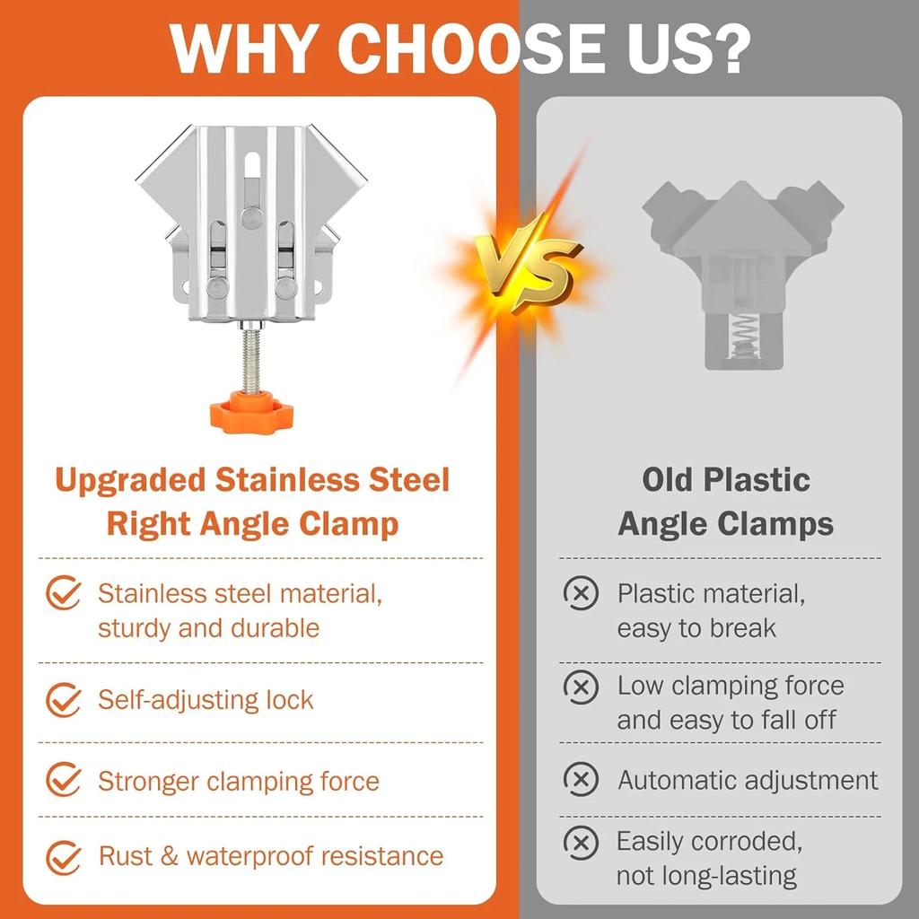 10 шт., нержавеющая сталь, 90-градусный угловой зажим, Т-образный, прямоугольный зажим, деревообрабатывающий, быстрый локатор, одноручный угловой зажим