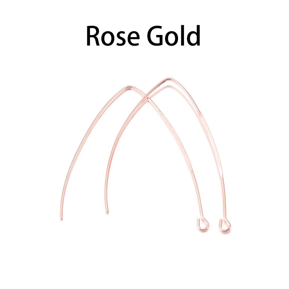 20 шт., золотые, родиевые, медные, французские V-образные крючки для сережек, фурнитура, ушной крючок, проволочные настройки, базовые настройки для изготовления ювелирных изделий