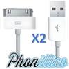 Set of 2 USB Charger Cables Compatible with iPhone 4