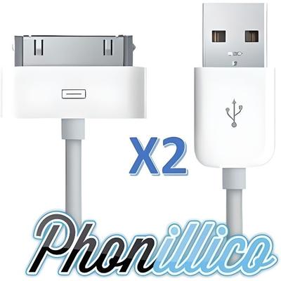 Набор из 2 USB-кабелей-зарядных устройств, совместимых с iPhone 4