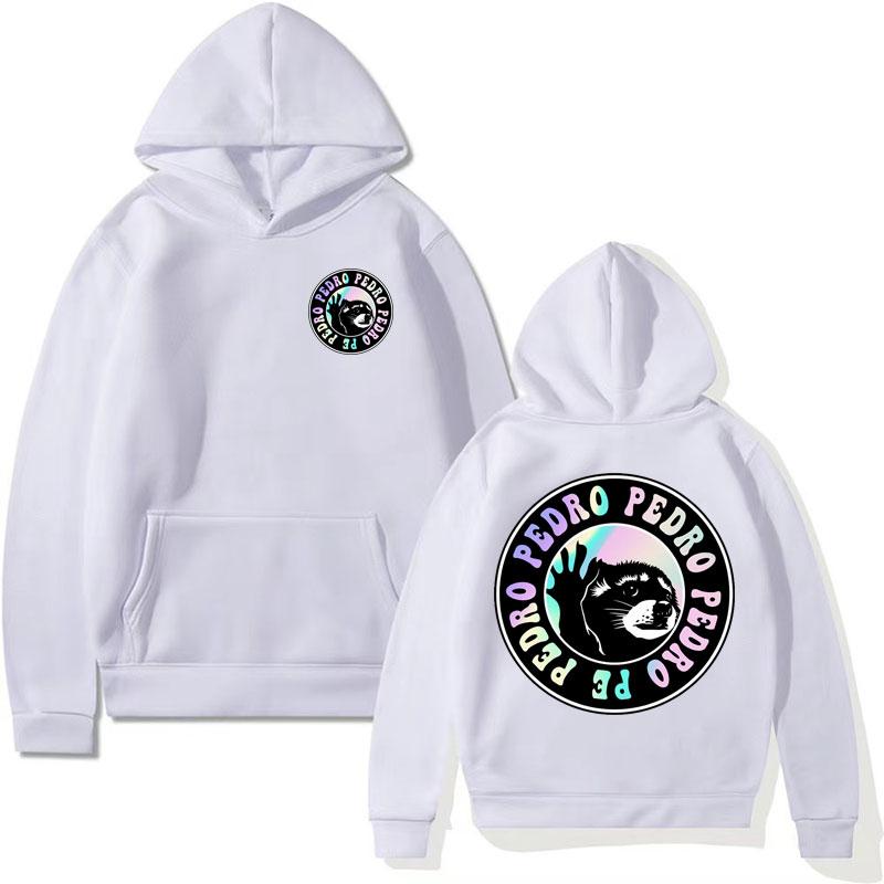 Funny Cute Pedro Raccoon Meme Hoodies Men Women's Clothes Retro Cartoon Sweatshirts Casual Oversized Pullovers Hoodie Streetwear