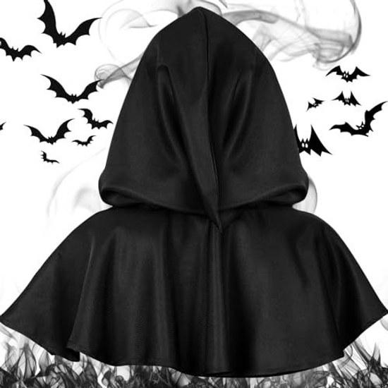 Formemory Mantle Black Cosplay Costume Grim Reaper Witch Halloween Unisex Ladies Men Gift Christmas Cape Stage Performance Magic Disguise