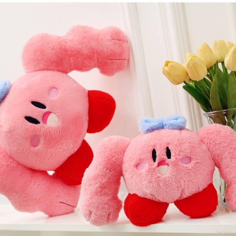Cute Cartoon Muscle Star Kirby Plush Toy Pillow Stuffed Animal Doll Gift