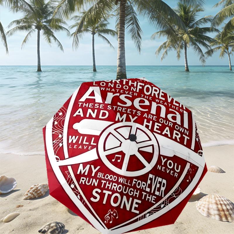 Зонт Arsenal F.C. с принтом, автоматическое открытие/закрытие - Портативный складной дизайн - Для ежедневного использования, путешествий/на улице - Подарок на день рождения