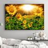 Landscape Sunflower Sunlight Canvas Painting Nature Sunrise Posters and Prints Wall Art Pictures Living Room Home Decor No Frame