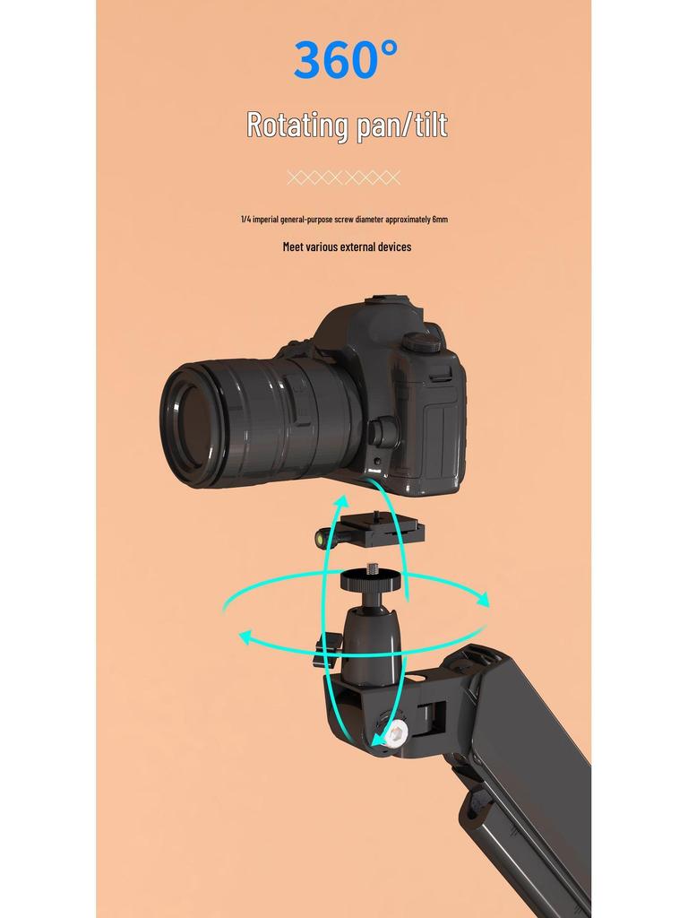 Универсальное 360° вращающееся верхнее крепление для DSLR-камеры с телескопическим складным кронштейном