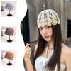 Japanese Flower Head Hat Hand Knitted Head Hat Thin Hollow Wool Hat Retro Literary Knit Pile Hat
