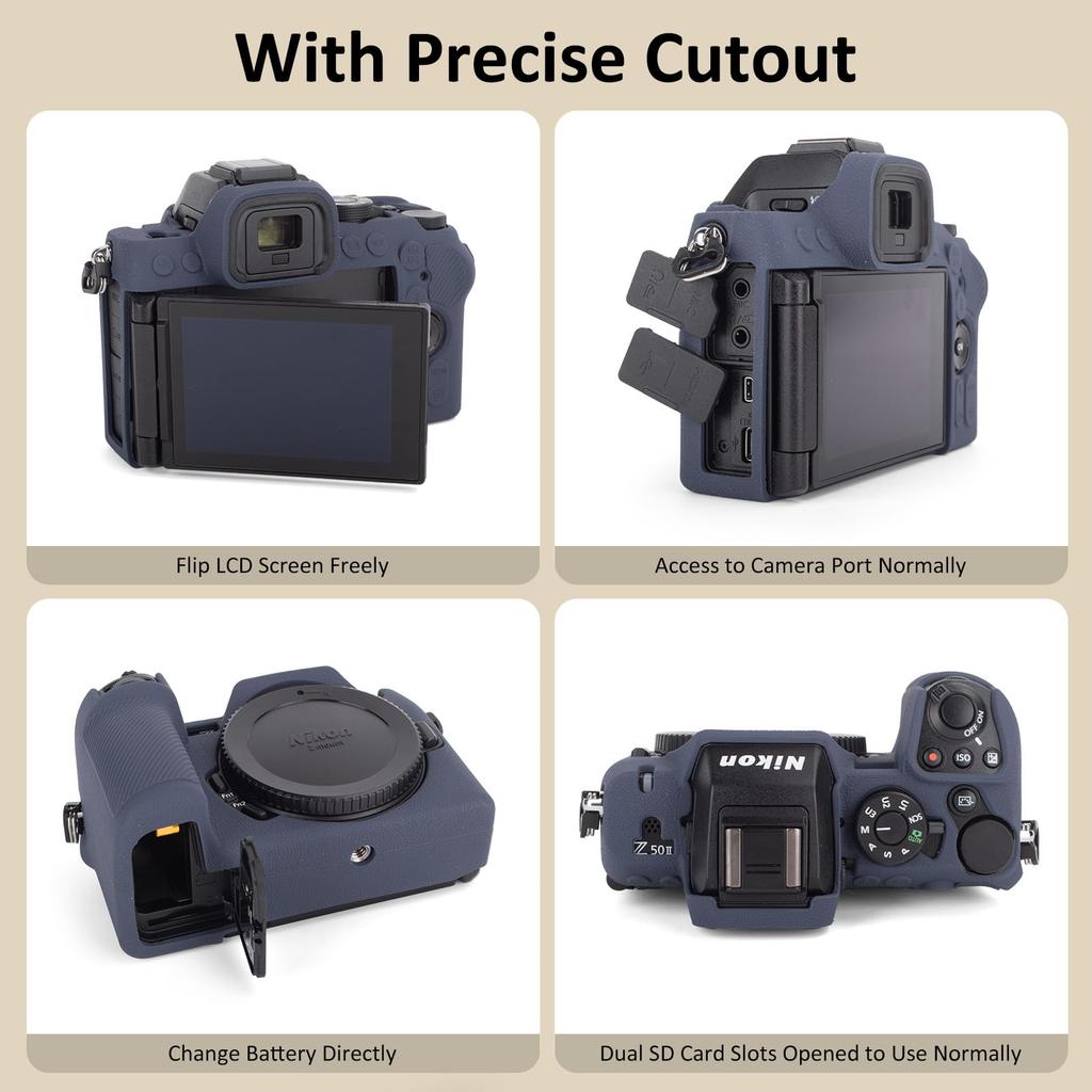 Kinokoo Z50ii Силиконовый чехол для Nikon Z50 II Цифровой Мягкий Силиконовый Чехол с Дизайном Рукоятки, Чехол, Камера, - Нескользящий &