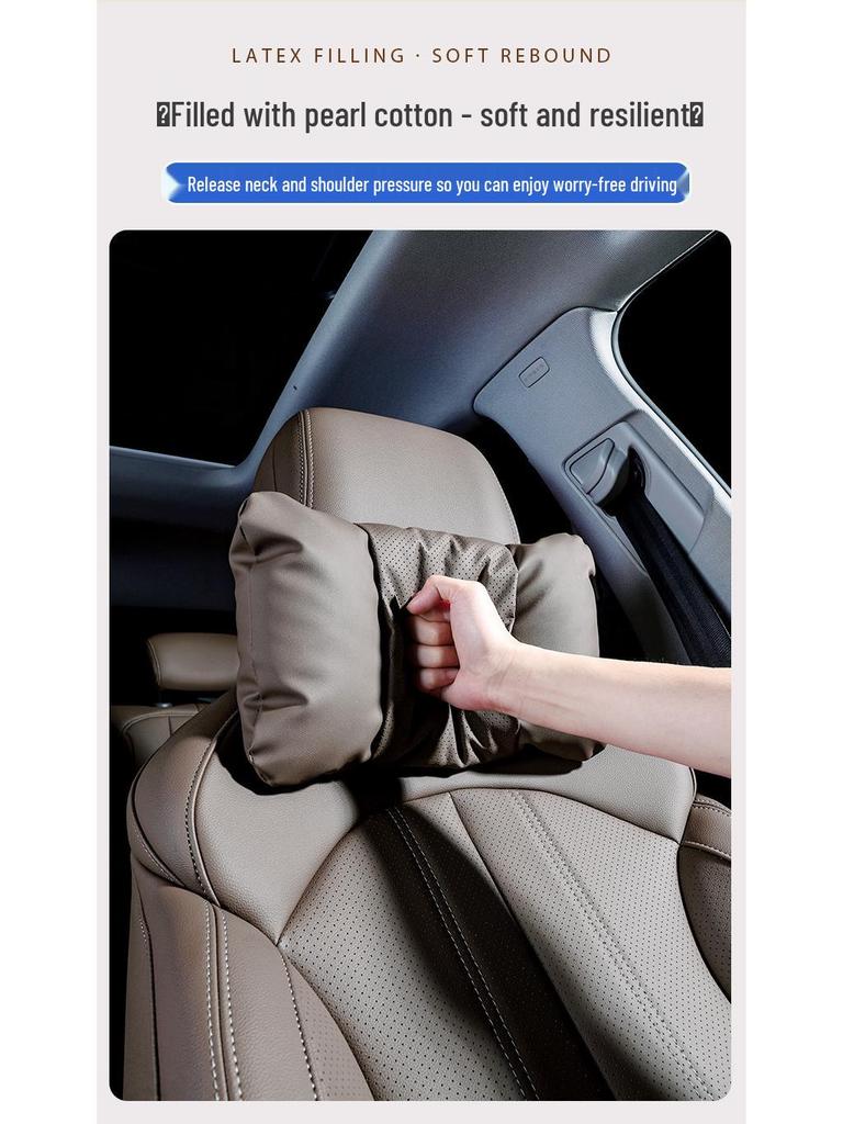 Honda CRV, Accord, Breeze, Civic, Odyssey Headrest: Leather Lumbar Support & Neck Protector