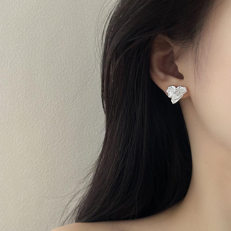 Легкие роскошные высококачественные серьги из фольги с подвесками Love Zircon, серьги с необычной текстурой в форме сердца