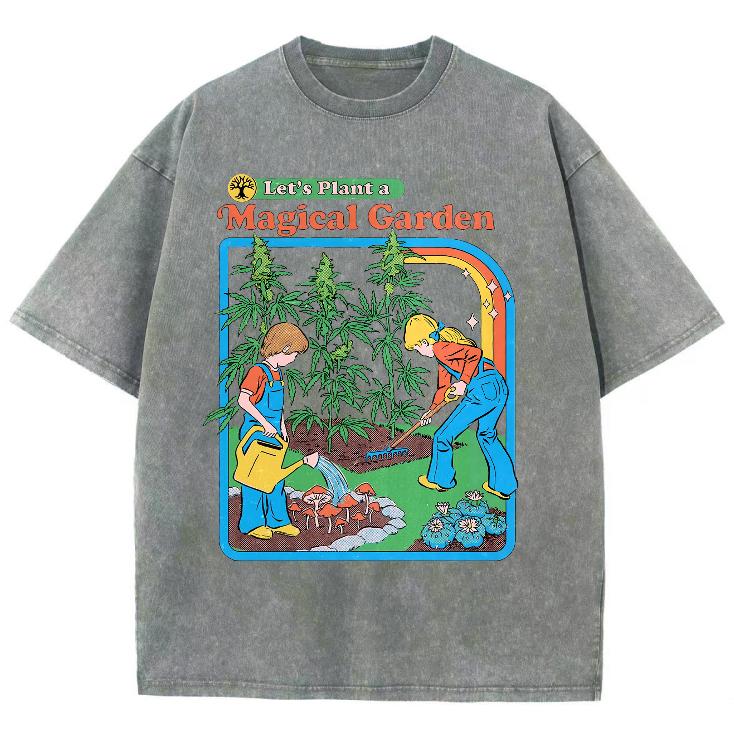 Я сажаю цветы в саду аниме женская спортивная футболка стираная модная одежда хлопок свободный короткий рукав ретро
