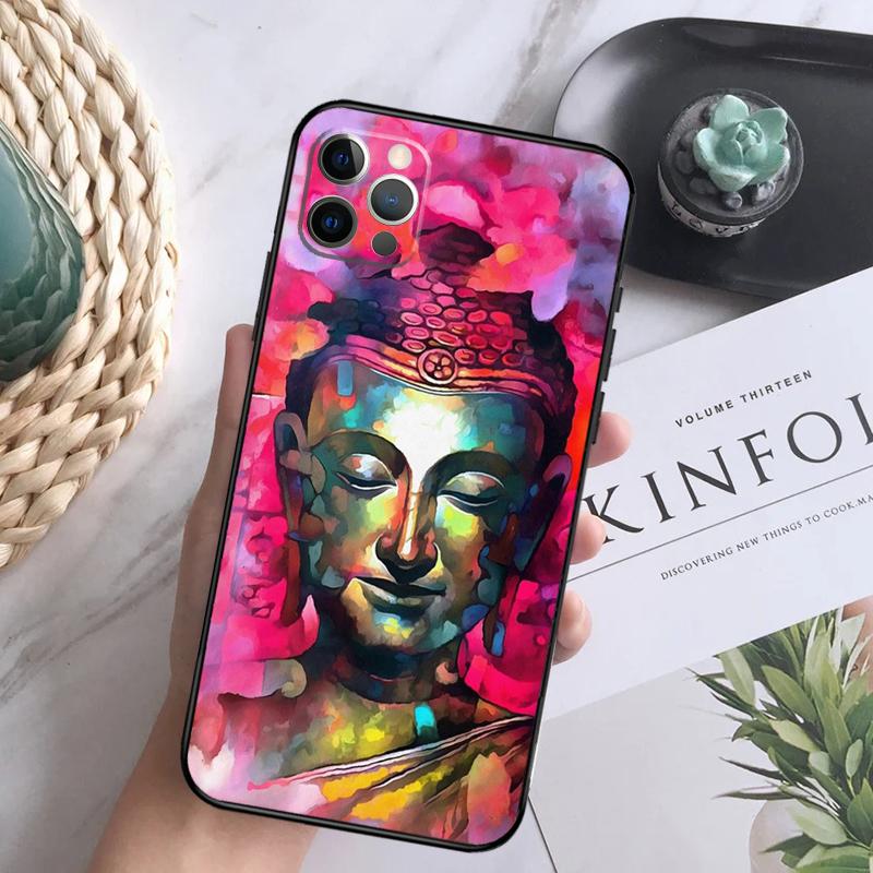 Trippy Gautama Buddha Soft Case For iPhone 16 Pro Max 13 12 Mini XS Max X XR 11 15 Pro Max 14 Plus Back Cover