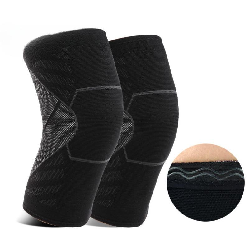 Новые высокоэластичные 3d вязаные нейлоновые спортивные наколенники, дышащие, впитывающие пот, силиконовые для бега, противоскользящие