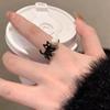 Мультяшный забавный дизайн черного кота с ощущением открытого кольца для женщин, ювелирные изделия