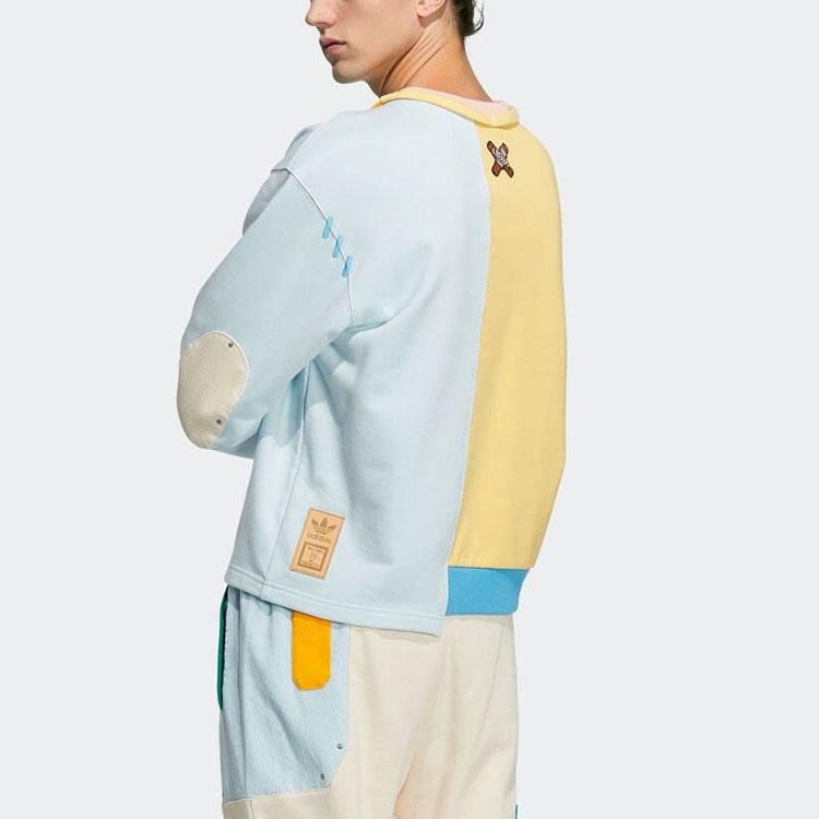 Adidas Originals X Melting Sadness Puppet Series Asymmetric Hem Patchwork Sweatshirt Unisex Tops Mixed-Colors HC0348