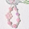 Cute Phone Chain Wrist Strap Acrylic Bead Beaded KeyChain Kawaii Mobile Phone Chains Accessories Bag Car Pendant Charm for Women