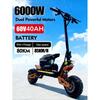 EU X5 6000W 60V 40AH Dual Motor Electric Scooter Max Speed 90km/h Hydraulic Brake Lcd Display Max Mileage 90km Foldable Escooter