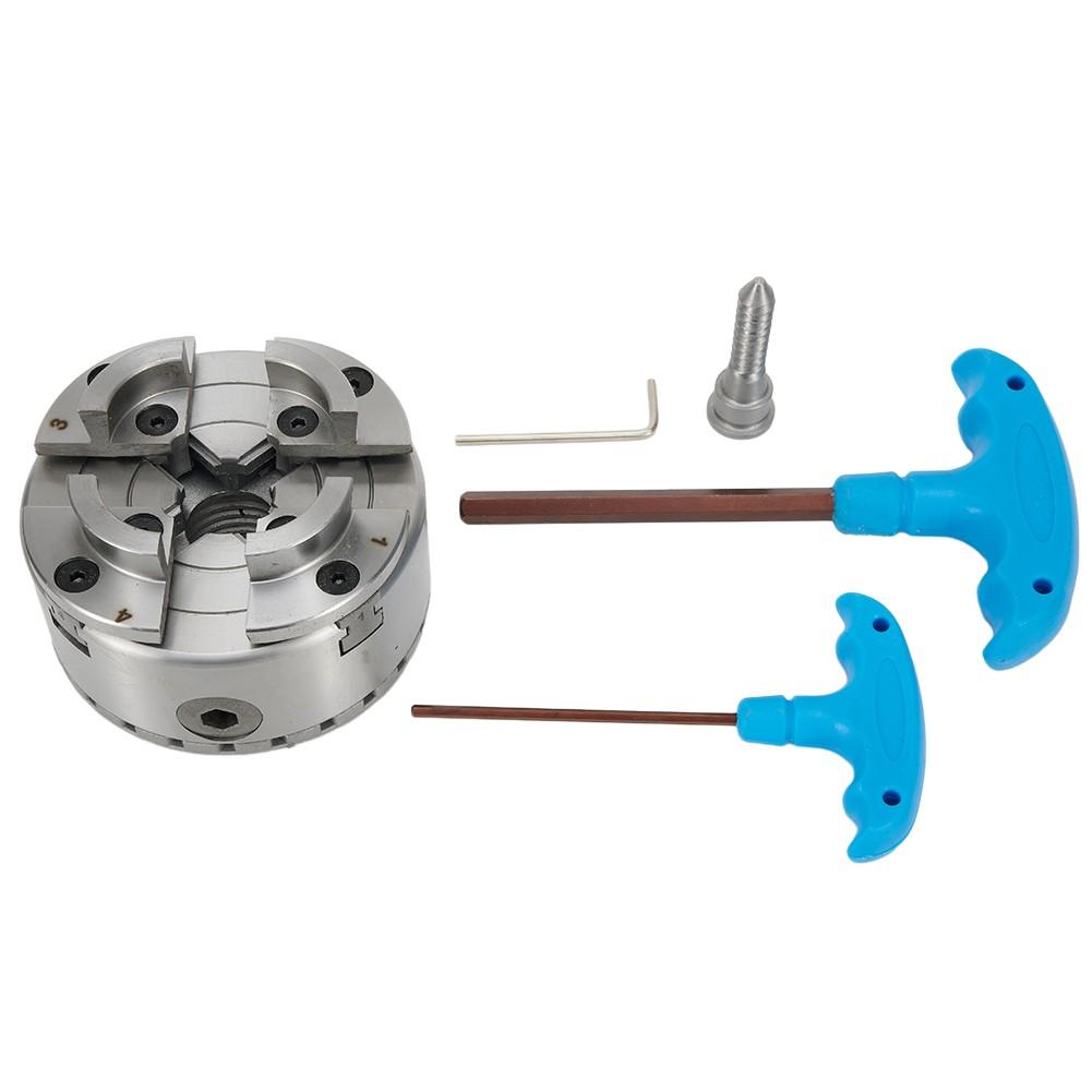 4-дюймовый 4-кулачковый самоцентрирующийся токарный патрон с резьбой M33, гаечный ключ 2,5 мм, внешний диаметр патрона 96 мм