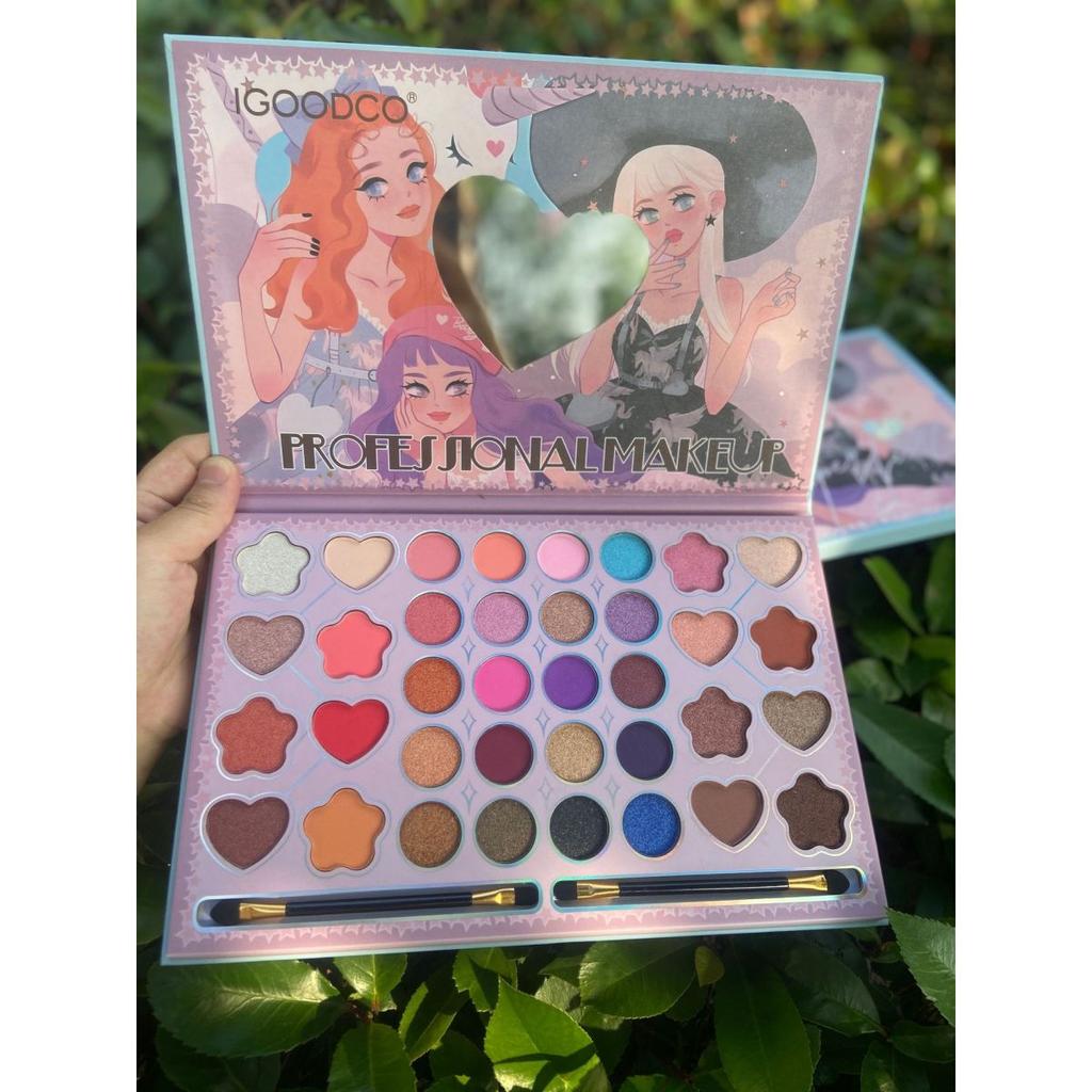 36-цветная палитра теней для век Girl Pattern с матовым перламутровым покрытием и кисточкой