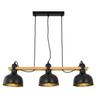 Lampe suspendue - NETTLIFE - Suspension 3 ampoules - Noir - Métal - Culot E27